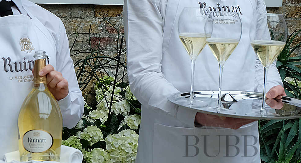 blanc de blancs ruinart champagne glass of bubbly
