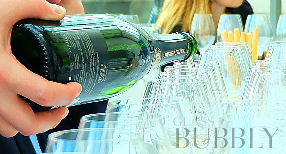 Pouring a glass of Champagne Charles Heidsieck