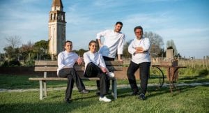 Michelin-star Gianluca Bisol’s restaurant, Venissa with four Chefs