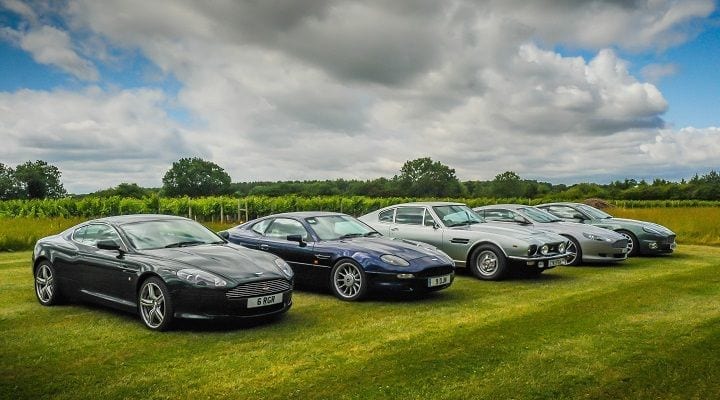 Aston Martins in the Vineyard at Chafor Wine Estate