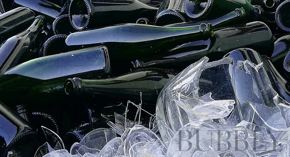 smashed bottles glass