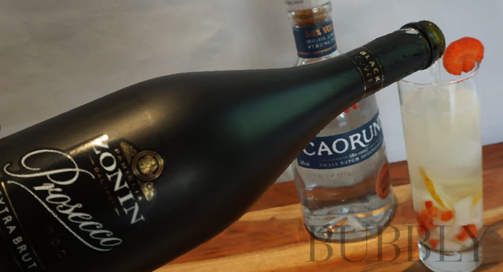 Pouring Zonin Black Label Prosecco DOC