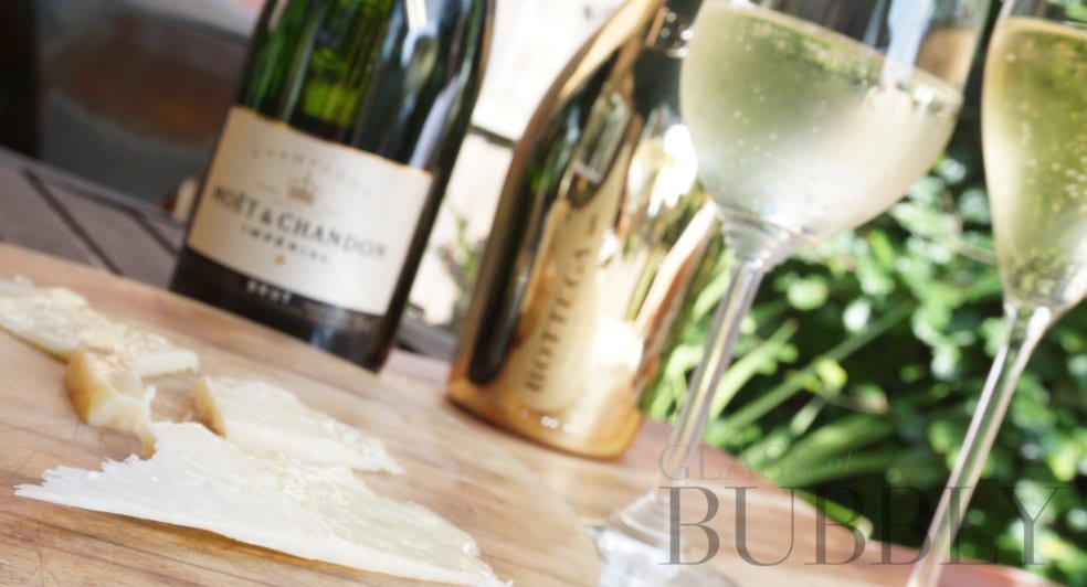 Prosecco vs Champagne and cheese