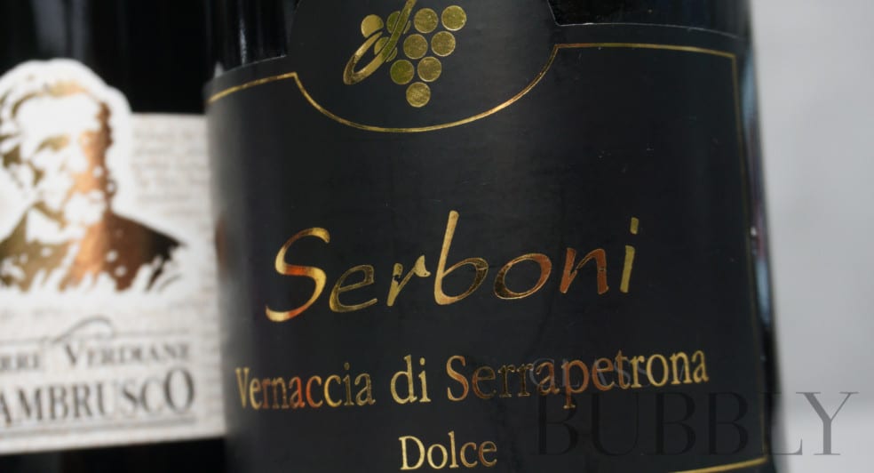 Serboni Vernaccia di Serrapetrona Dolce red sparkling wine