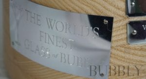 The Worlds Finest Glass of Bubbly Badge trophy base