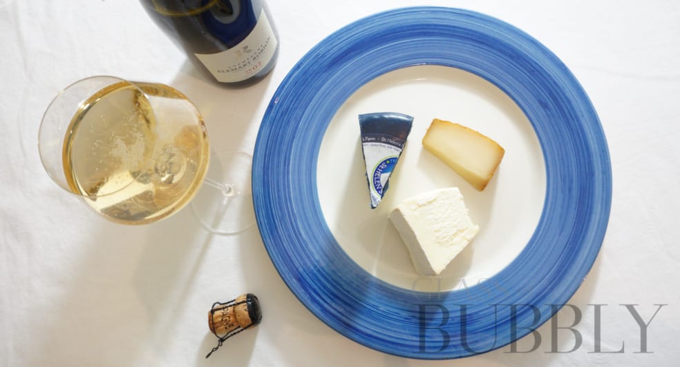 Champagne Elemart Robion VB02 Extra Brut with cheeses