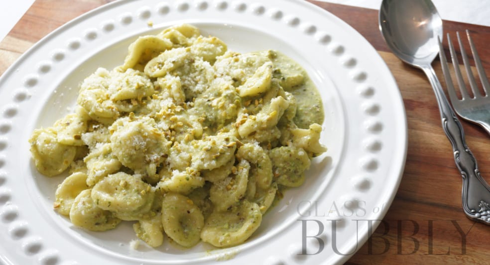 Orecchiette with Pistachio pesto and Pistachio Crumb - Vegetarian
