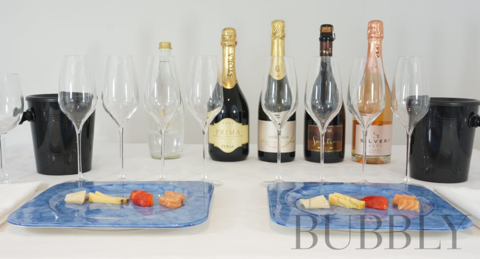 Setting the table for a wine tasting