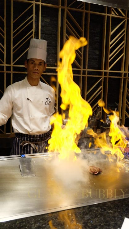 Live cooking at Ginza Onodera