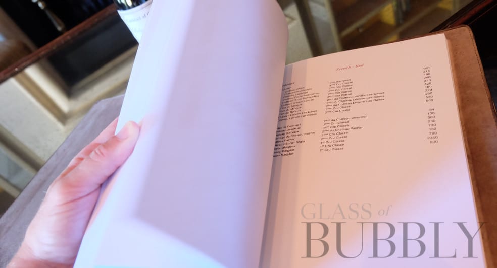 Wine List - The Vineyard Hotel