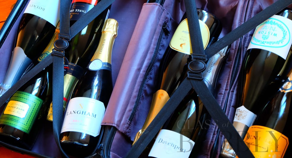 A travel case of English Sparkling Wine