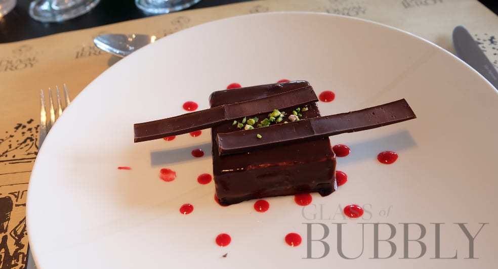 Champagne and Chocolate Dessert at Duval-Leroy dinning