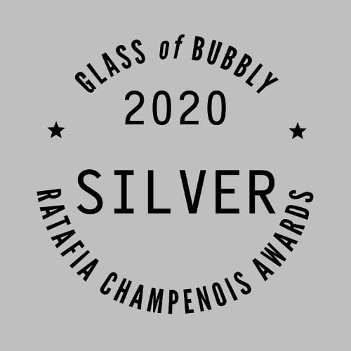 Ratafia badge new SILVER square small