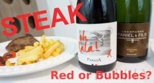 Red Wine or Champagne with Steak
