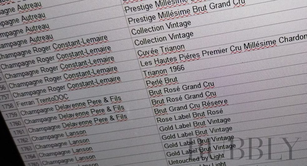 Wine Inventory Lists on CSV File