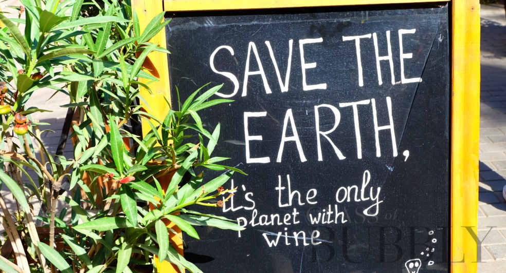 save the earth sign word wine