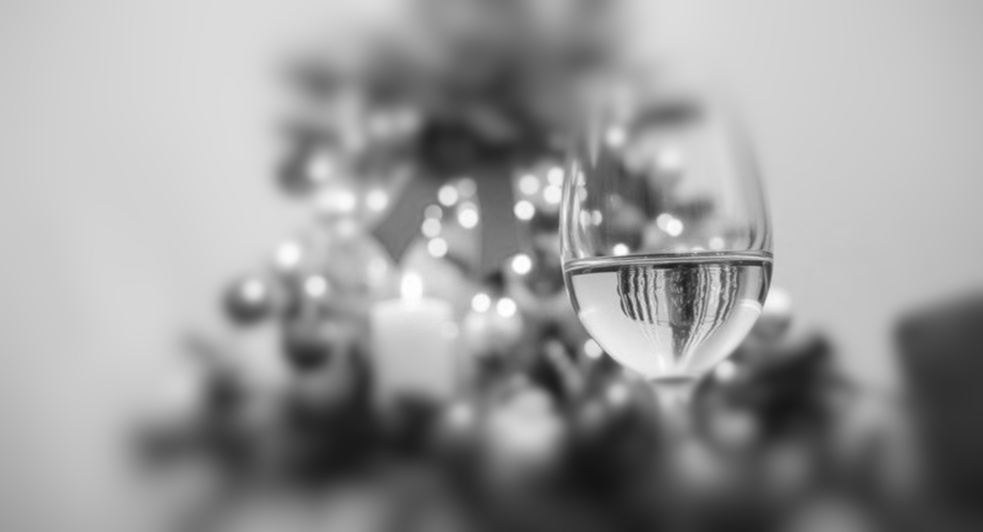 Christmas tree and glass